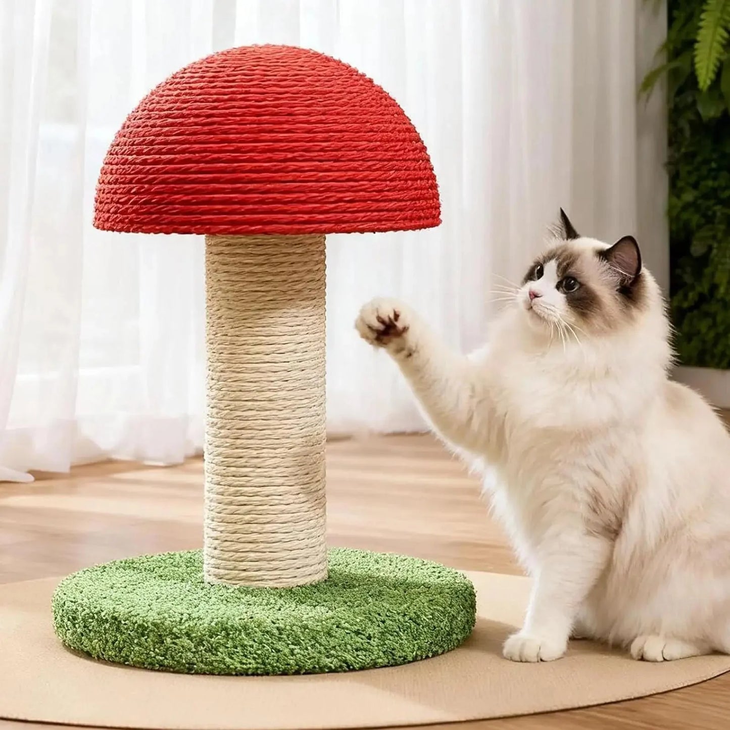 Cat Scratch Board Mushroom Modern Tall Scratching Post Carrot Cat Scratch Pillar for Kitten Exercise Mental Stimulation Physical