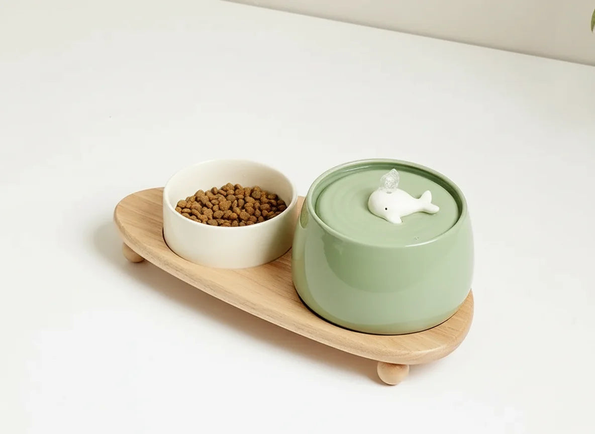 Ceramic Water Fountain Cat Charging Pet Water Feeders Dogs Automatic Circulating Filtration Flow Water Dispenser Cat Accessories