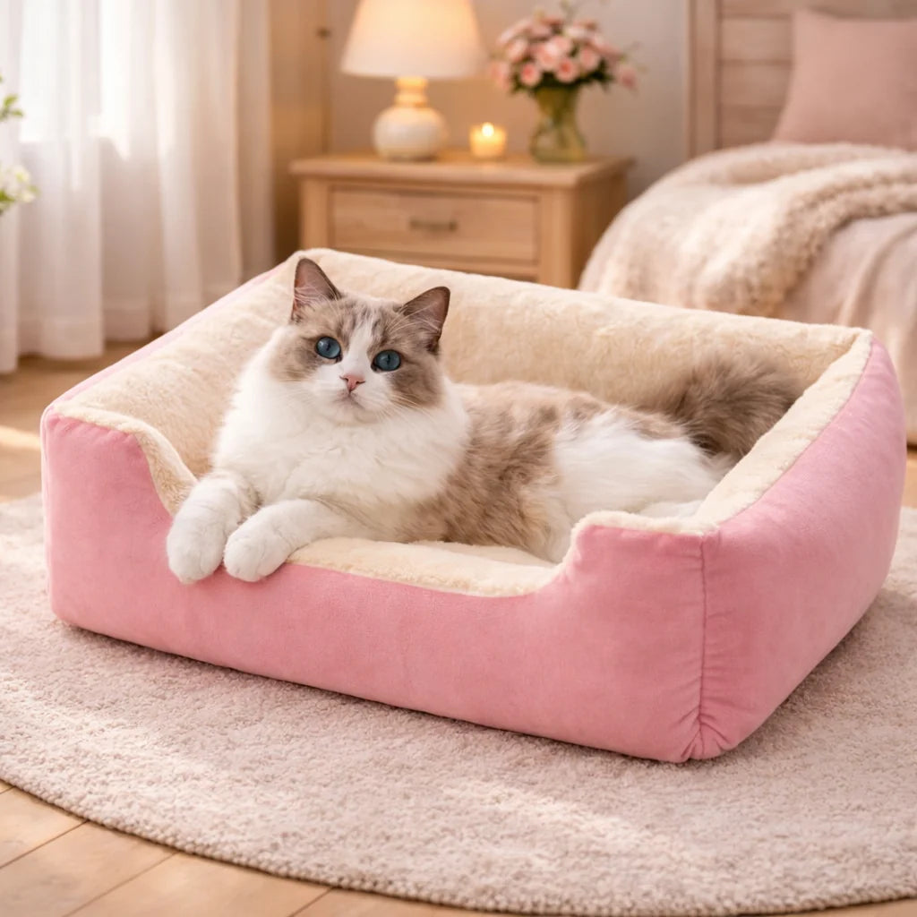 Bed for Cats Pet Products Cushions Kitten Winter Accessories Dog All Houses Supplies Things Accessory Habitats Basket House Beds