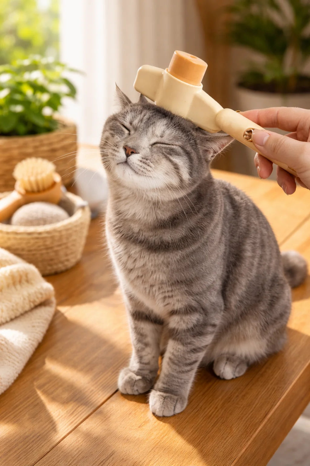 Cat Hair Remover Comb Flea Comb Multifunctional Pet Brush with Release Button Self-Cleaning Pet Comb for Dog Cat Comfort Safety