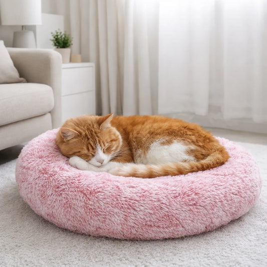 40-90cm 6 Sizes Round Pet Bed for Large Dog Bed Super Soft Cat Bed Plush Dog House for Medium Dog House Winter Warm Sleeping
