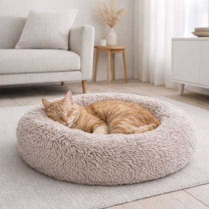 40-90cm 6 Sizes Round Pet Bed for Large Dog Bed Super Soft Cat Bed Plush Dog House for Medium Dog House Winter Warm Sleeping