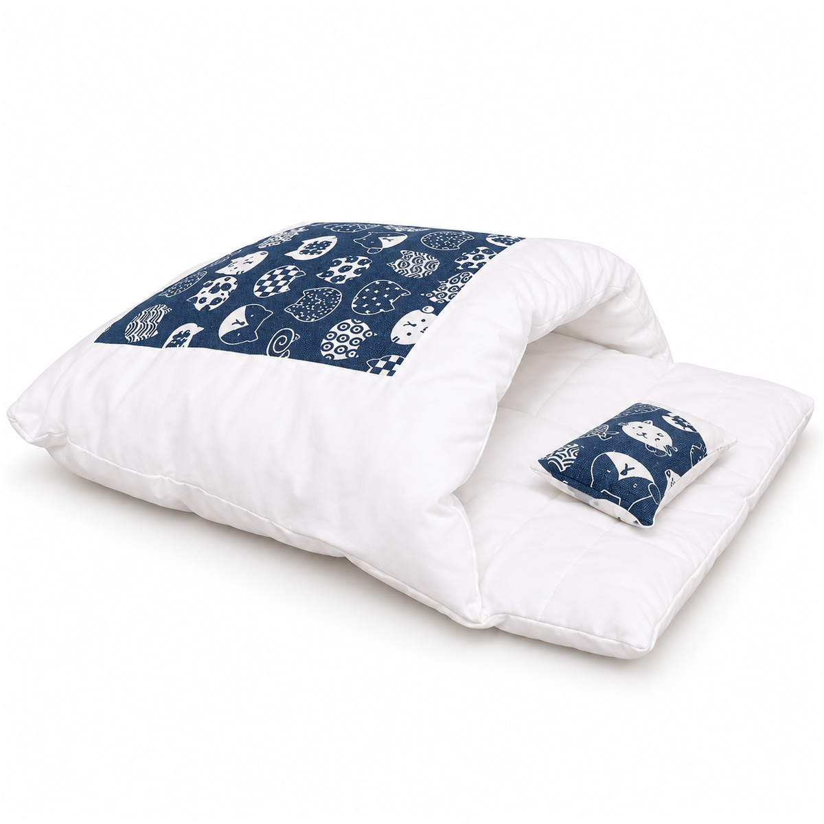 wcnew japanese-futon-bed coloris navy-fish