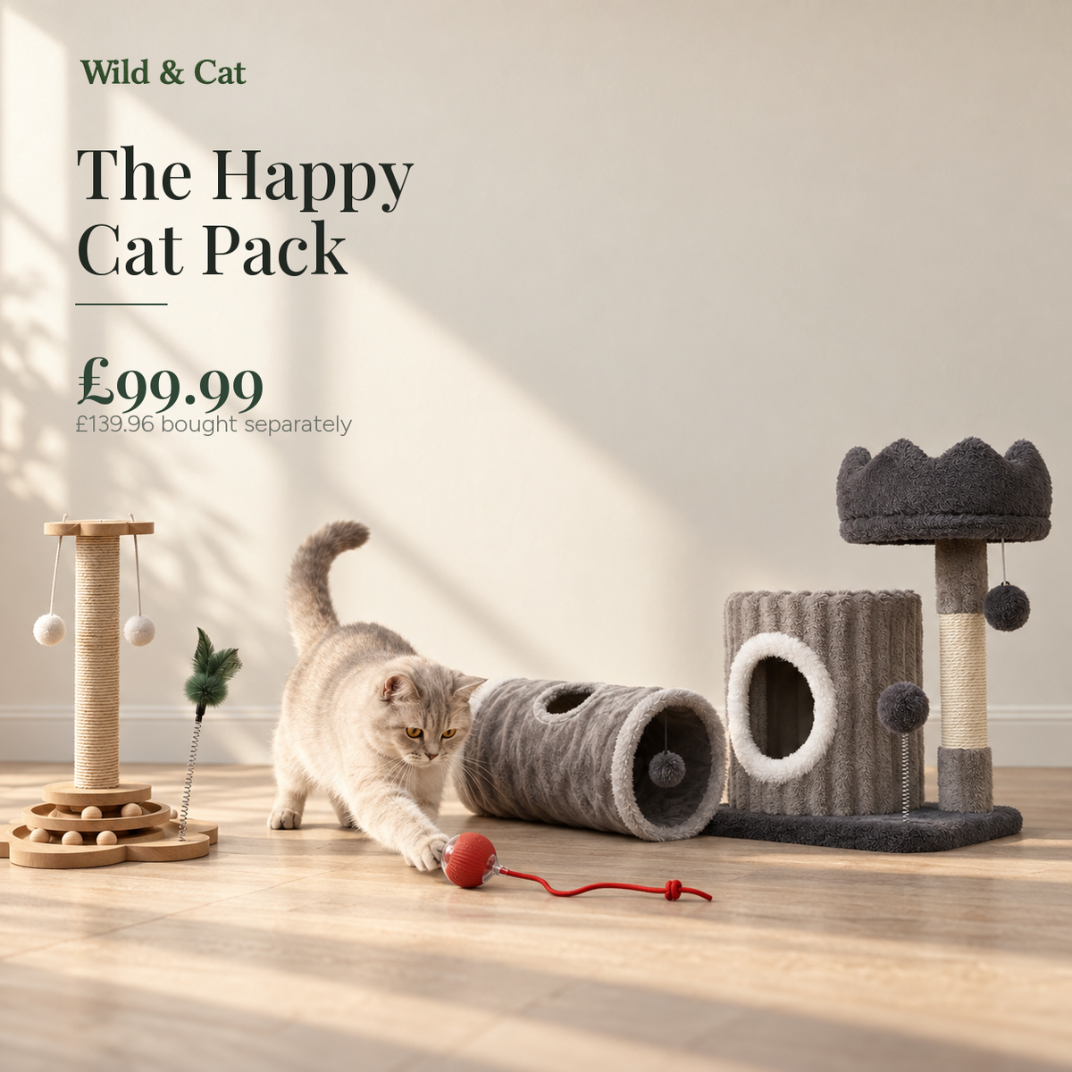 Happy Cat Pack, GBP99.99 instead of GBP139.96 bought separately