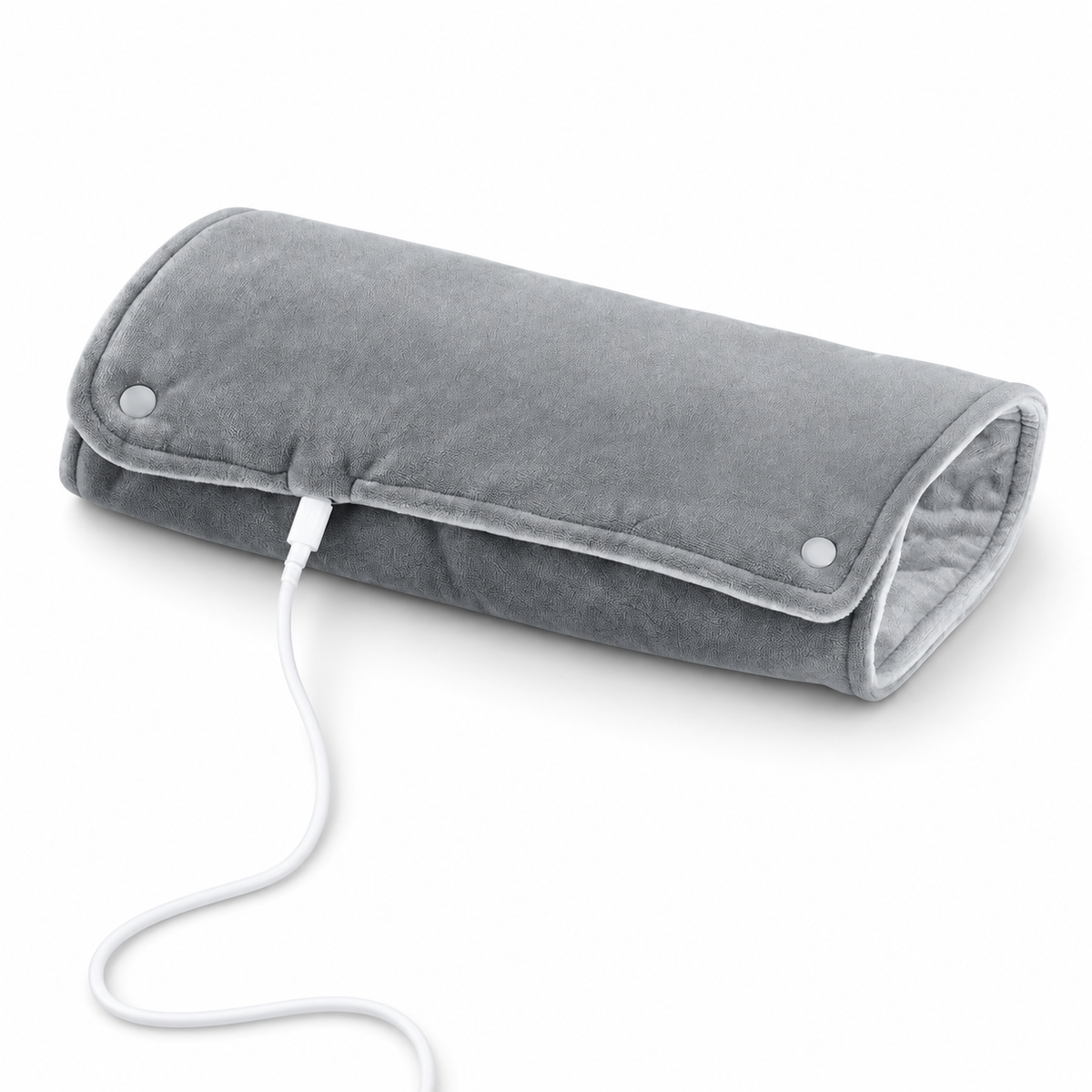 Linnet USB heating pad for cats in grey corduroy, on a white background
