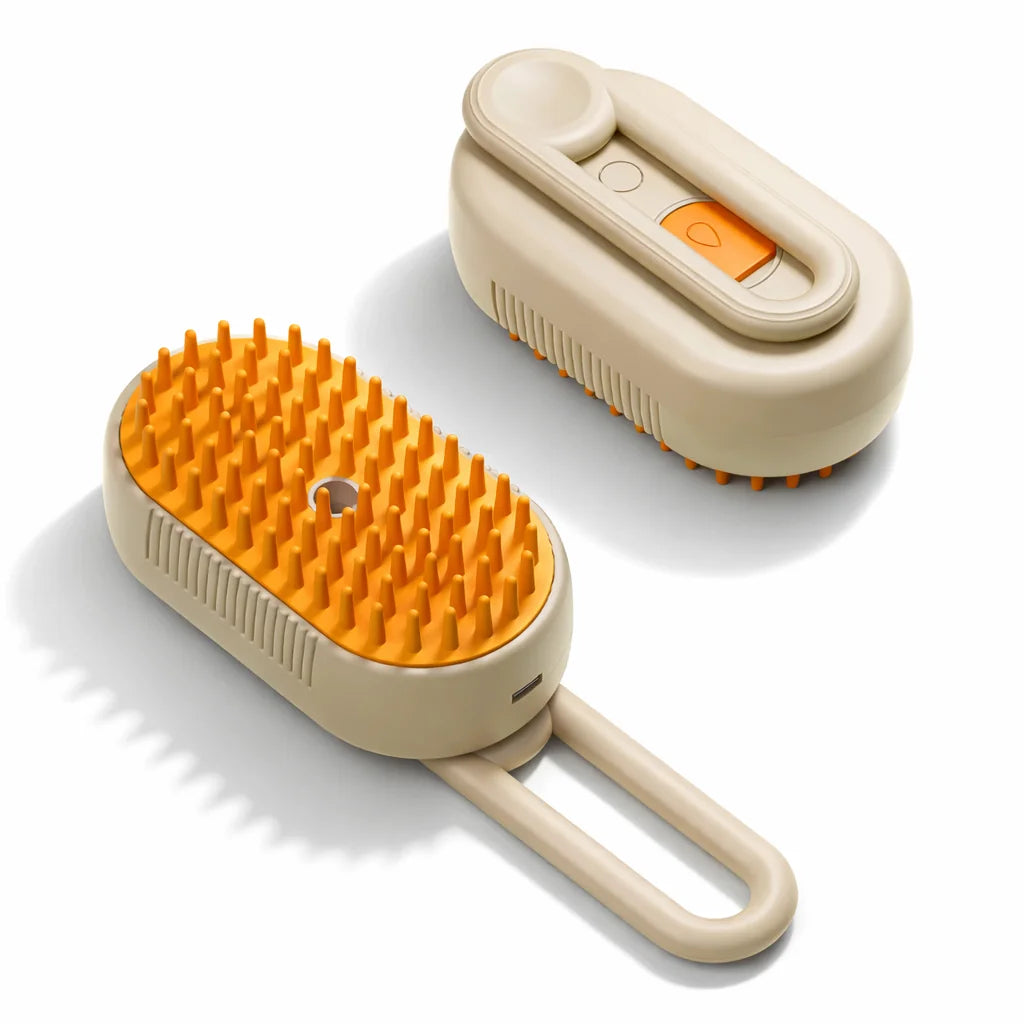 Electric 3-in-1 Pet Hair Brush - Steam Spray Massage Hair Re - Green Mango