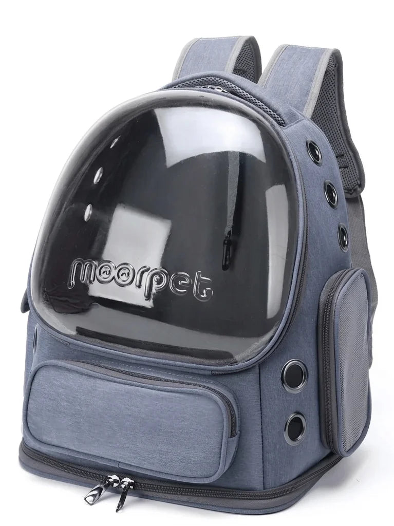 Transparent Pet Cat Carrier Bag Outdoor Travel Backpack for  - Blue