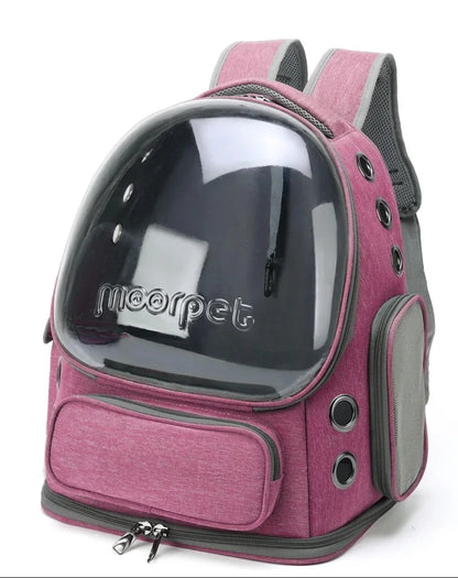 Transparent Pet Cat Carrier Bag Outdoor Travel Backpack for  - Pink