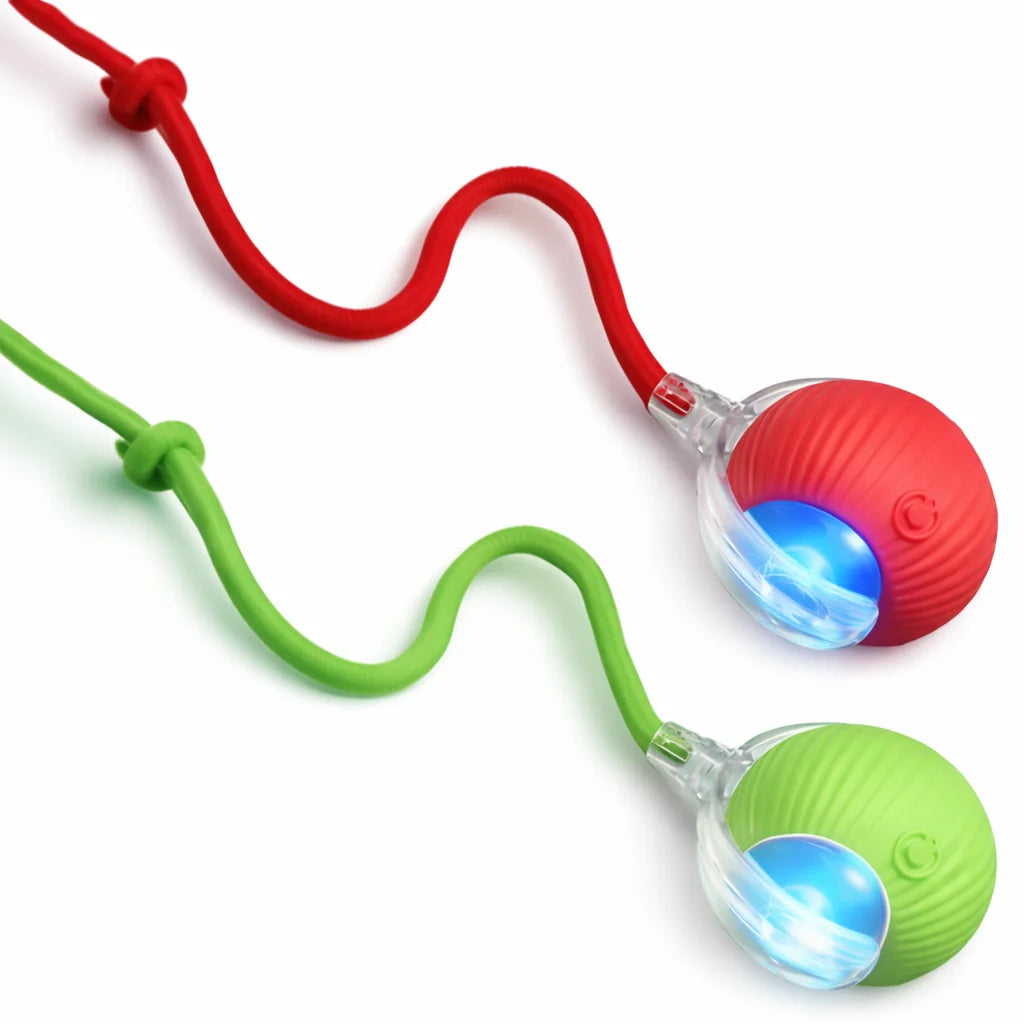New Dog Interactive Ball Toy,Automatic Rolling Dog Ball Rech - Green Tail Ball