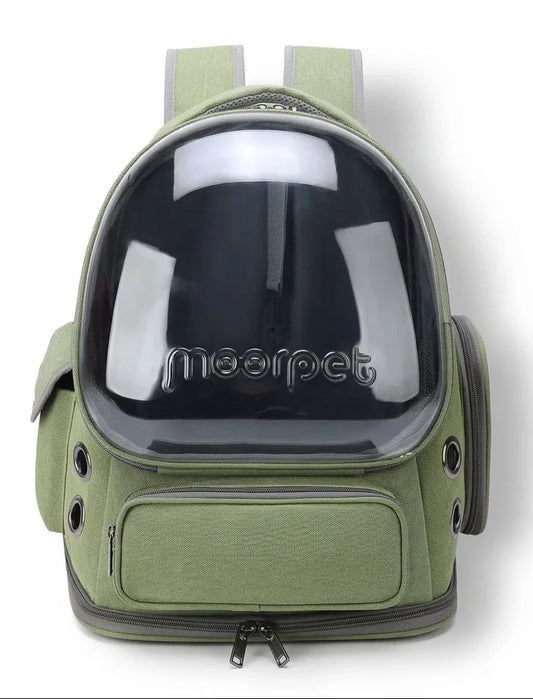 Transparent Pet Cat Carrier Bag Outdoor Travel Backpack for  - Green