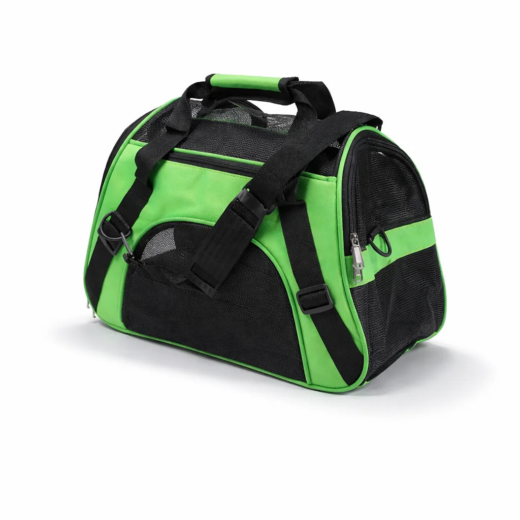 Cat Bags Portable Dog Carrier Bag Mesh Breathable Foldable C - Green